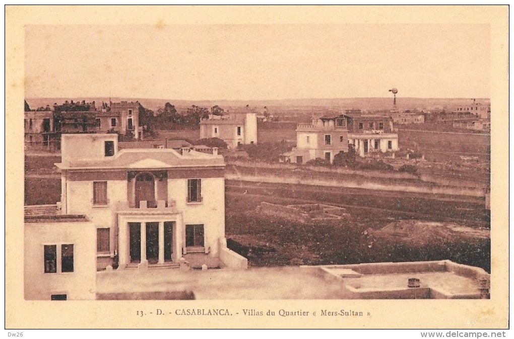 Casablanca - Villas Du Quartier Mers-Sultan - Photo Flandrin - Carte N°13 Sépia - Casablanca