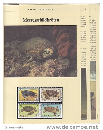 Anguilla 1983  WWF / Turtles 4v ** Mnh With 3 Leaflets With Information About The Issue (W632) - Unused Stamps