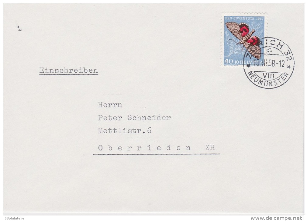 SUISSE  1958 LETTRE DE ZURICH - Briefe U. Dokumente