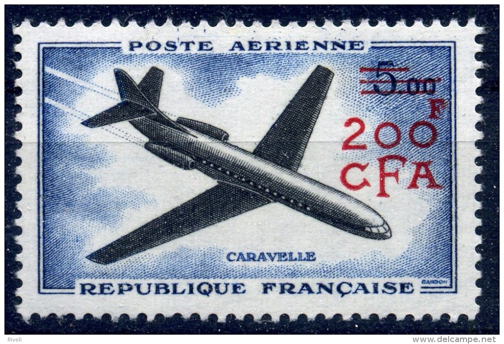 FRANCE REUNION CFA AERIENS 1961 YVERT N°PA59 NEUF SANS CHARNIERE COTE 7.8E - Poste Aérienne