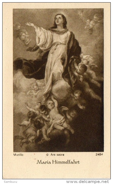 Andachtsbild - Maria Himmelfahrt - Muttergottes Mit Engel Von Murillo Ca 1940 - Religion &  Esoterik