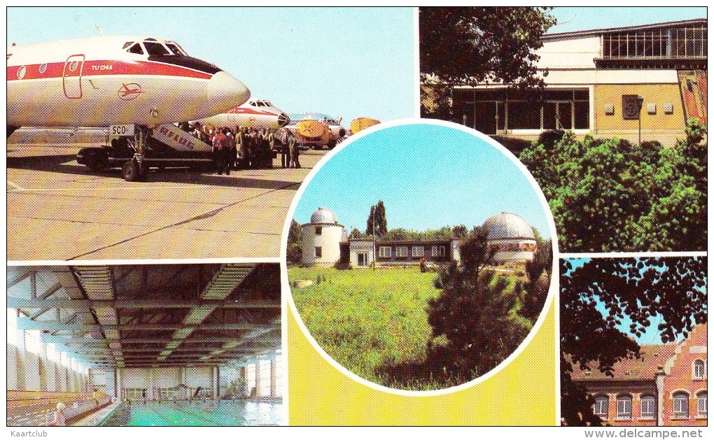 Schkeuditz - Flughafen : 2x TUPOLEV 'INTERFLUG'  AIRPLANE - Planetarium & Schwimmhalle - (DDR/GDR) - 1946-....: Ere Moderne