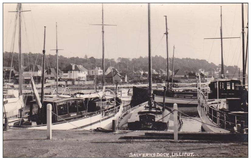 Real Photo Salterns Dock Liliput Poole Dorset Postcard Front Plain Back (DOR72474) - Autres & Non Classés