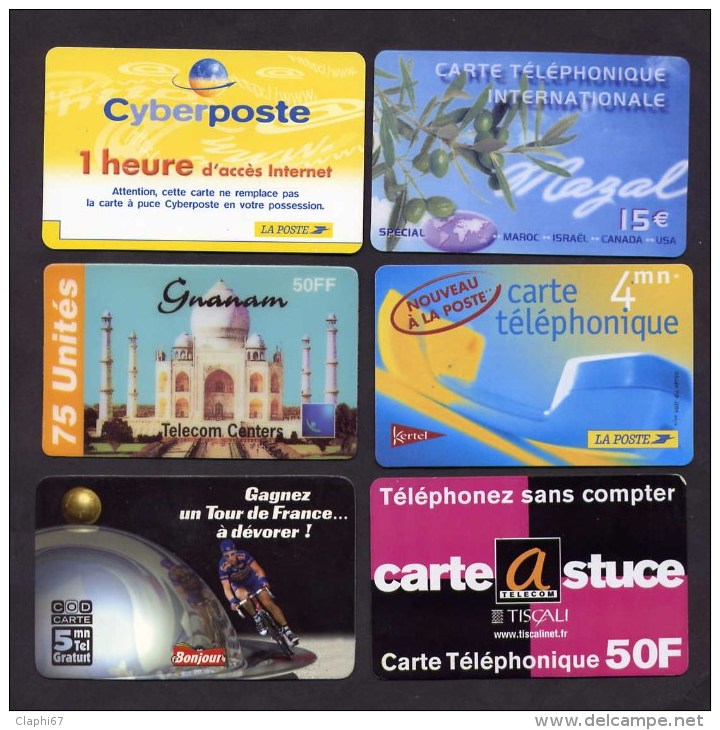 France Lot De 18 Cartes Prépayées (5 Scans) Dont 12 Kertel La Poste 4mn Non Grattées Au Verso - Lots - Collections