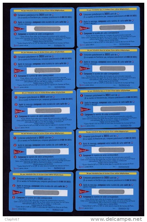 France Lot De 18 Cartes Prépayées (5 Scans) Dont 12 Kertel La Poste 4mn Non Grattées Au Verso - Lots - Collections