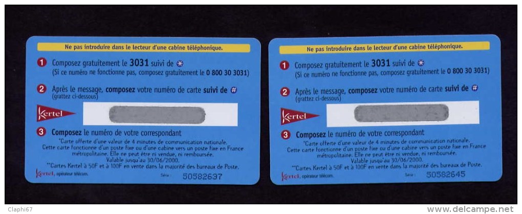 France Lot De 18 Cartes Prépayées (5 Scans) Dont 12 Kertel La Poste 4mn Non Grattées Au Verso - Lots - Collections