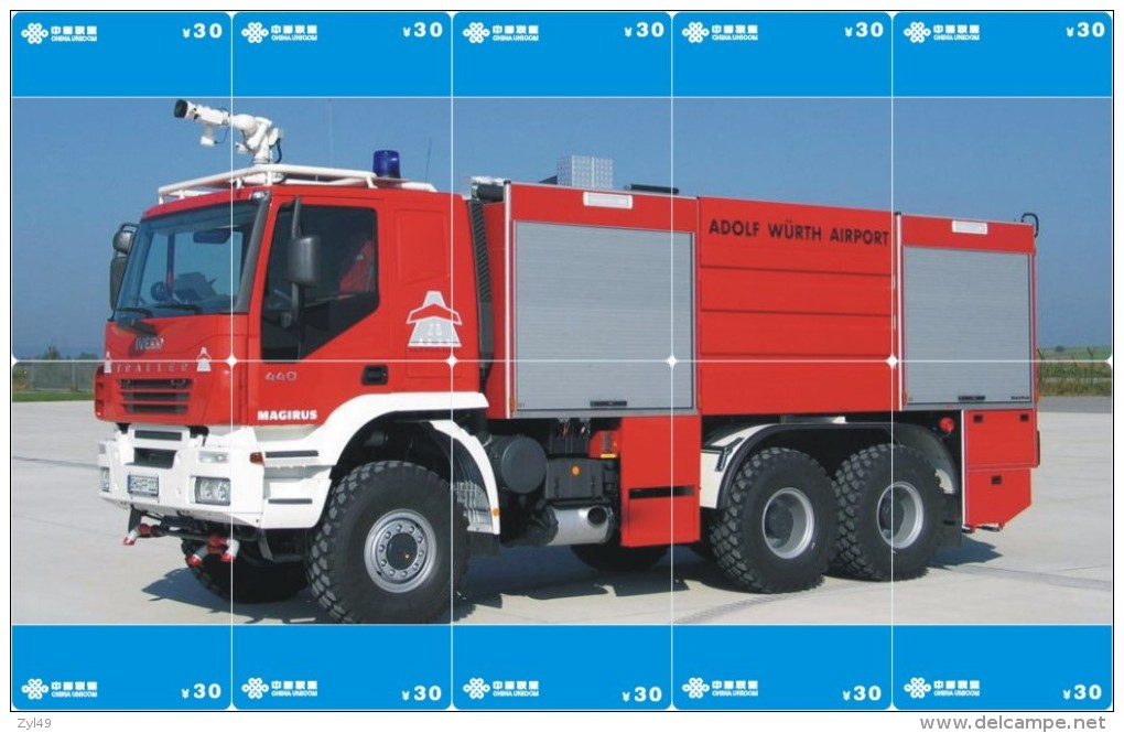 A04404 China Phone Cards Fire Engine Puzzle 160pcs - Brandweer