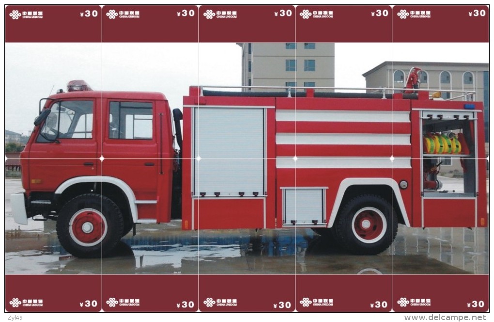 A04404 China Phone Cards Fire Engine Puzzle 160pcs - Bomberos