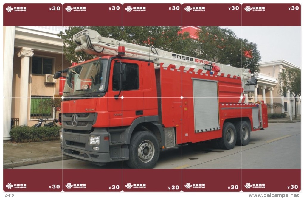 A04404 China Phone Cards Fire Engine Puzzle 160pcs - Bomberos