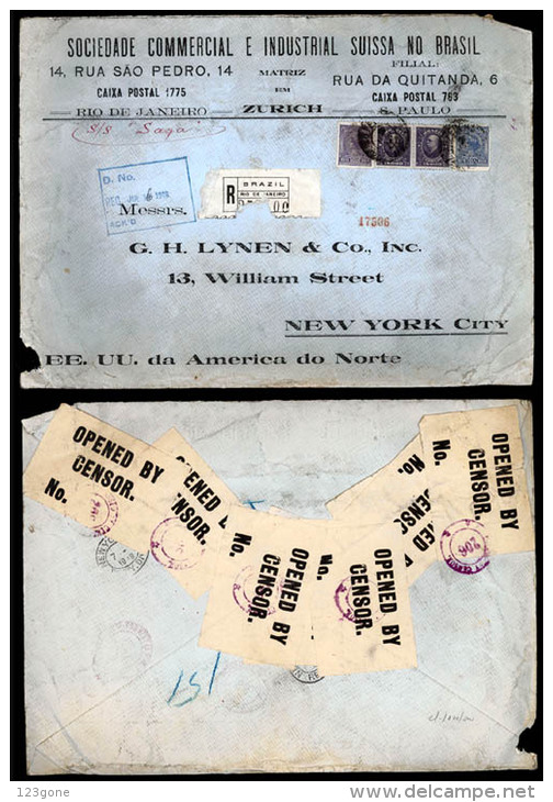 Brazil. 1918. To NY.. NEW YEAR SALE!! - Autres & Non Classés