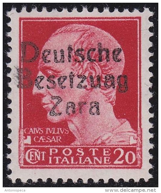 ITALIA REGNO, GERMAN OCCUPATION ZARA 1943 / 20c Error Besetzuag / MNH Catalogue Price $ 290 - Occup. Tedesca: Zara