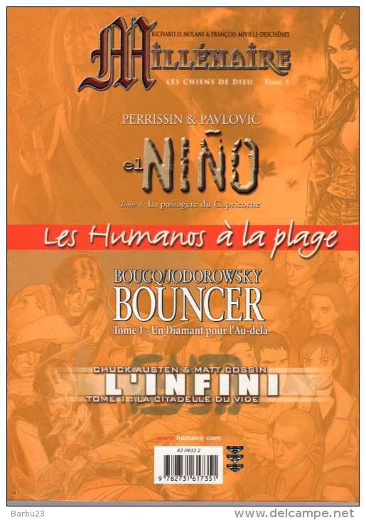 LES HUMANOS A LA PLAGE - Recueil Contenant Les N° 1 De BOUNCER - NINO - MILLENAIRE - L'INFINI - Bouncer