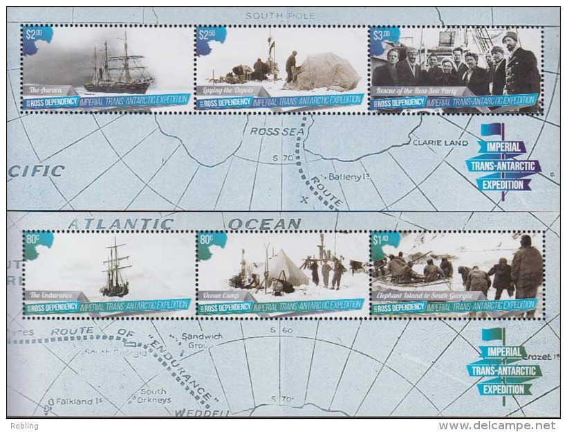 Antarctic.Ross Dependency.2015.2 Sheets.6v.Expedition.MNH.22329 - Andere & Zonder Classificatie