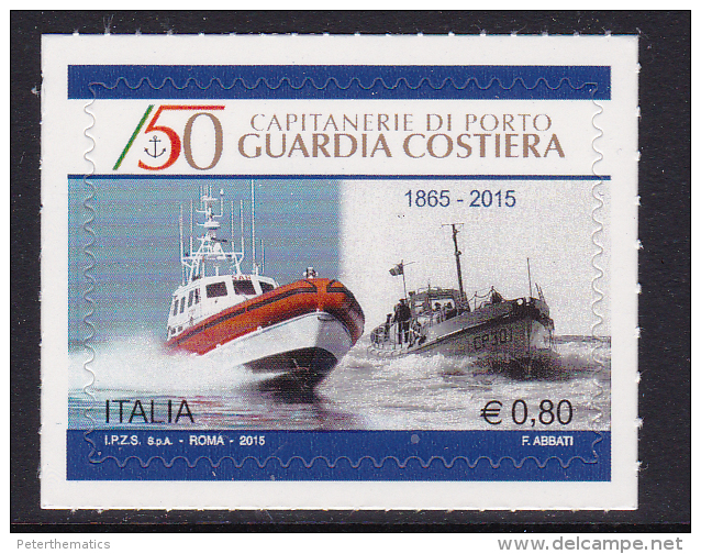 ITALY ,2015, MNH,SHIPS, BOATS, COAST GUARD, 1v, SELF-ADHESIVE - Barche