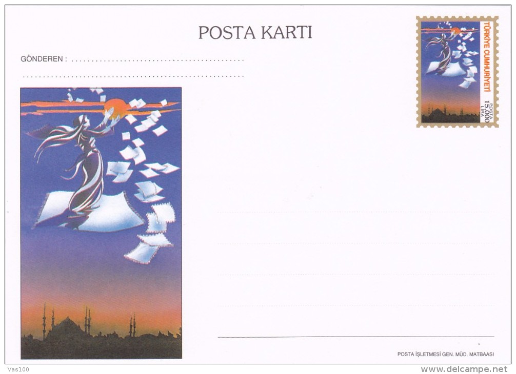 ANGEL, 1996 POSTCARD STATIONERY,UNUSED TURKEY. - Postal Stationery