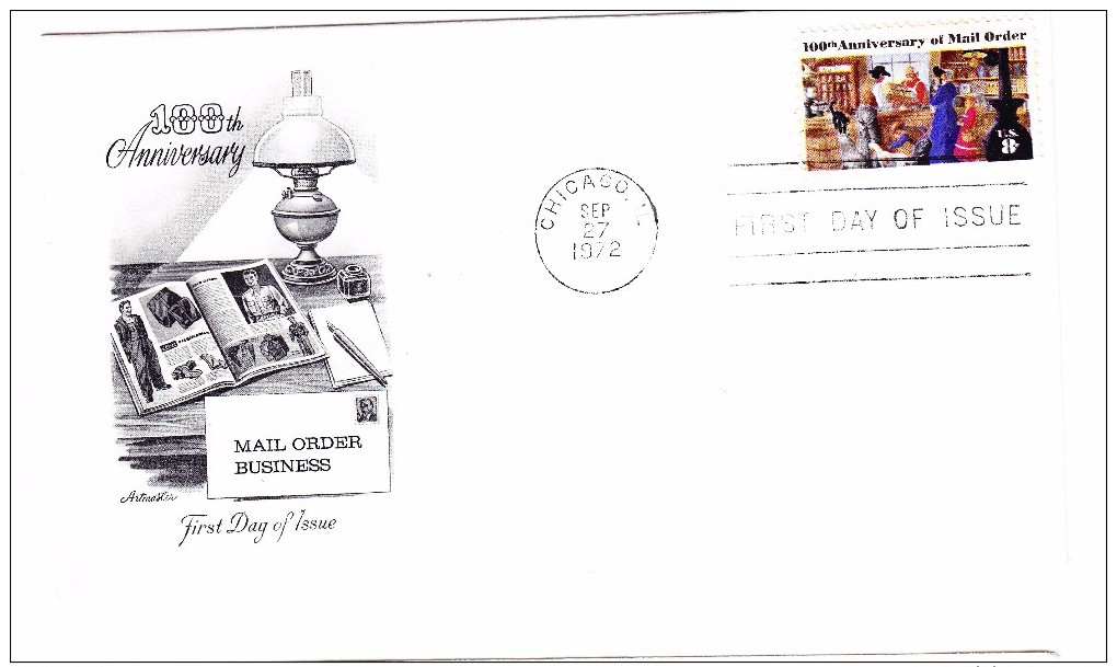 1972 USA 100th Anniversary Of Mail Order 8c First Day Cover - 1971-1980