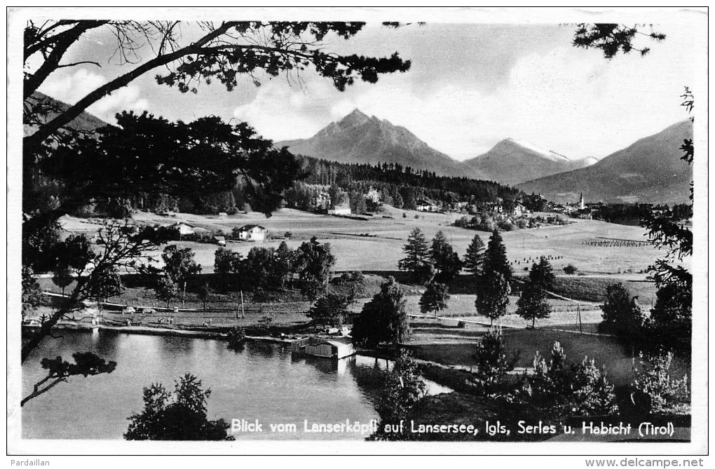 AUTRICHE.  AUSTRIA.  ÖSTERREICH.  CARTE PHOTO.   BLICK VOM LANSER KÖPF AUF LANSER SEE, IGLS, SERLES U. HABICHT. - Igls