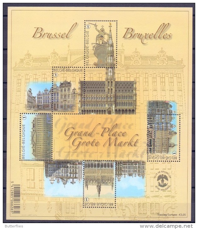 Belgie - ^ 2011 - OBP -  ** 4175/79 - Brussel - Grote Markt ** Met Toeslag - Unused Stamps