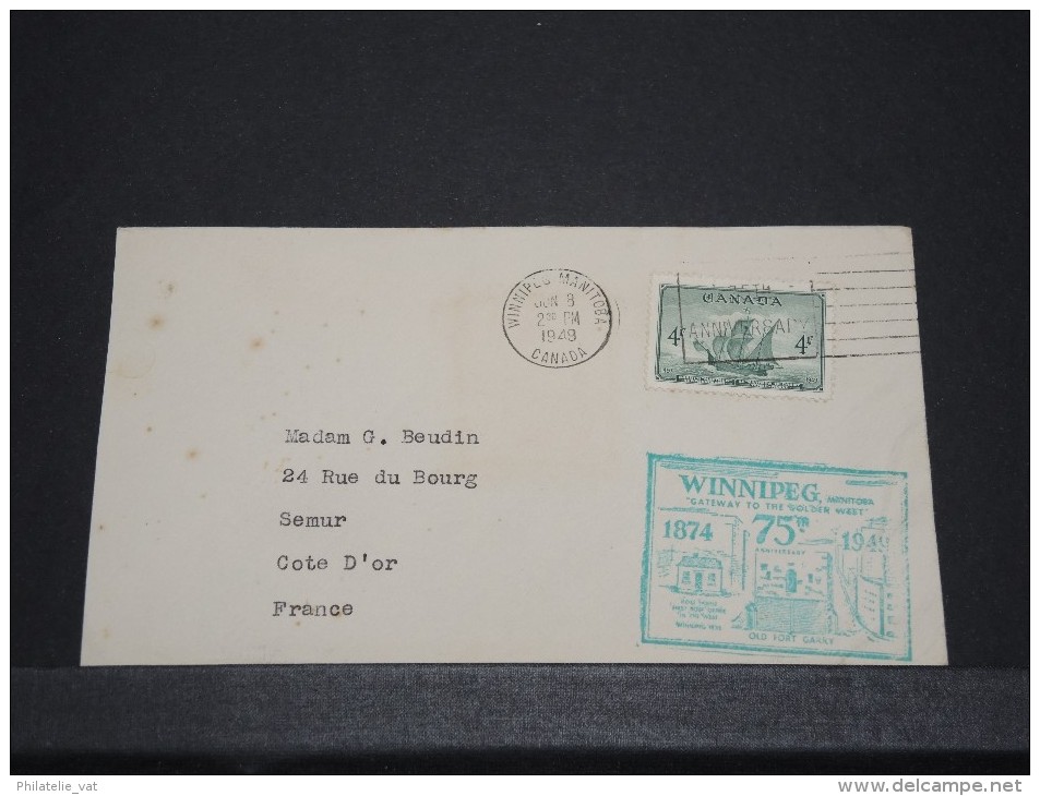 CANADA - Lettre 1er Jour Année 49 Avec Vignette Au Dos - A étudier - P14883 - ....-1951