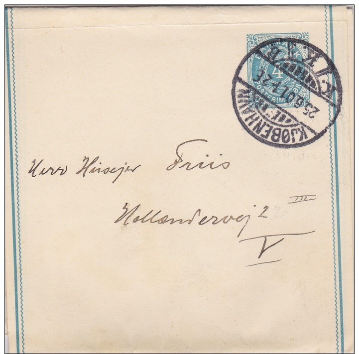 Denmark; Postal Wrapper 1901 - Entiers Postaux