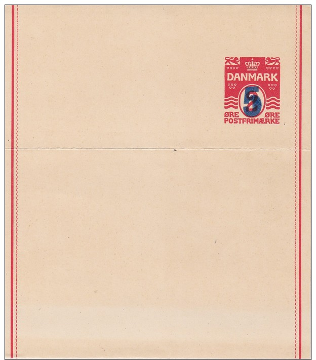 Denmark; Postal Wrapper No Control - No Wm. - 1919 - Enteros Postales