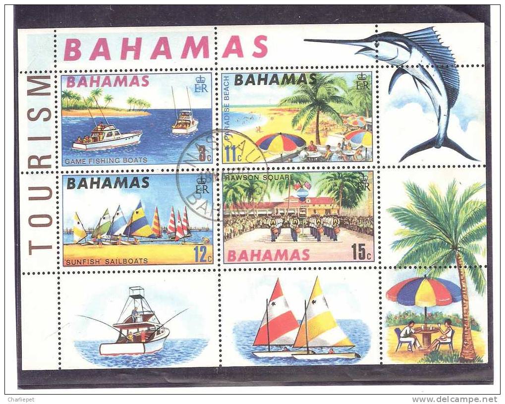 Bahamas Game Fishing Boat Souvenir Sheet USED - Bahamas (1973-...)