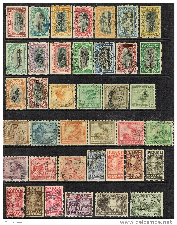 VR 29 F LOT BELGISCH CONGO GESTEMPELD + SCHARNIER ZIE 2 SCANS - Collections (without Album)