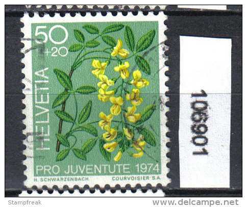 Schweiz, Zst. PJ 250, Mi. 1044 O Goldregen - Piante Velenose
