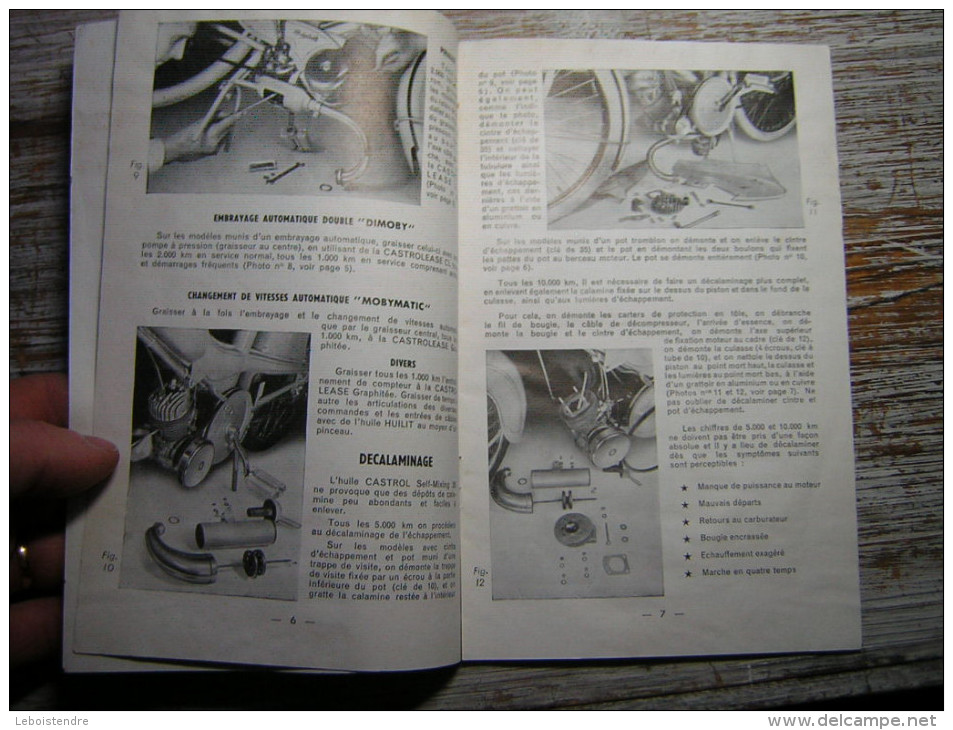 PETIT LIVRET  MOTOCONFORT  MOBYLETTE BICYCLETTE MOTORISEE  FONCTIONNEMENT  GRAISSAGE ENTRETIEN  4e EDITION 1959 - Moto