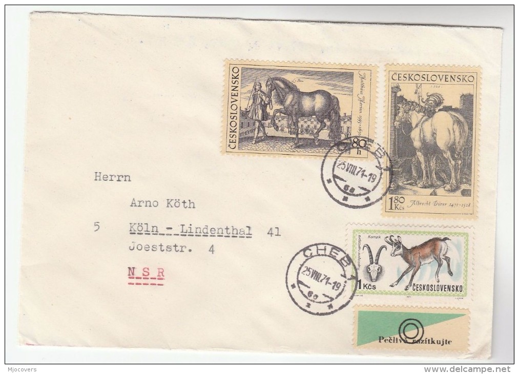 1971 CZECHOSLOVAKIA COVER  Stamps HORSE CHAMOIS GOAT - Covers & Documents