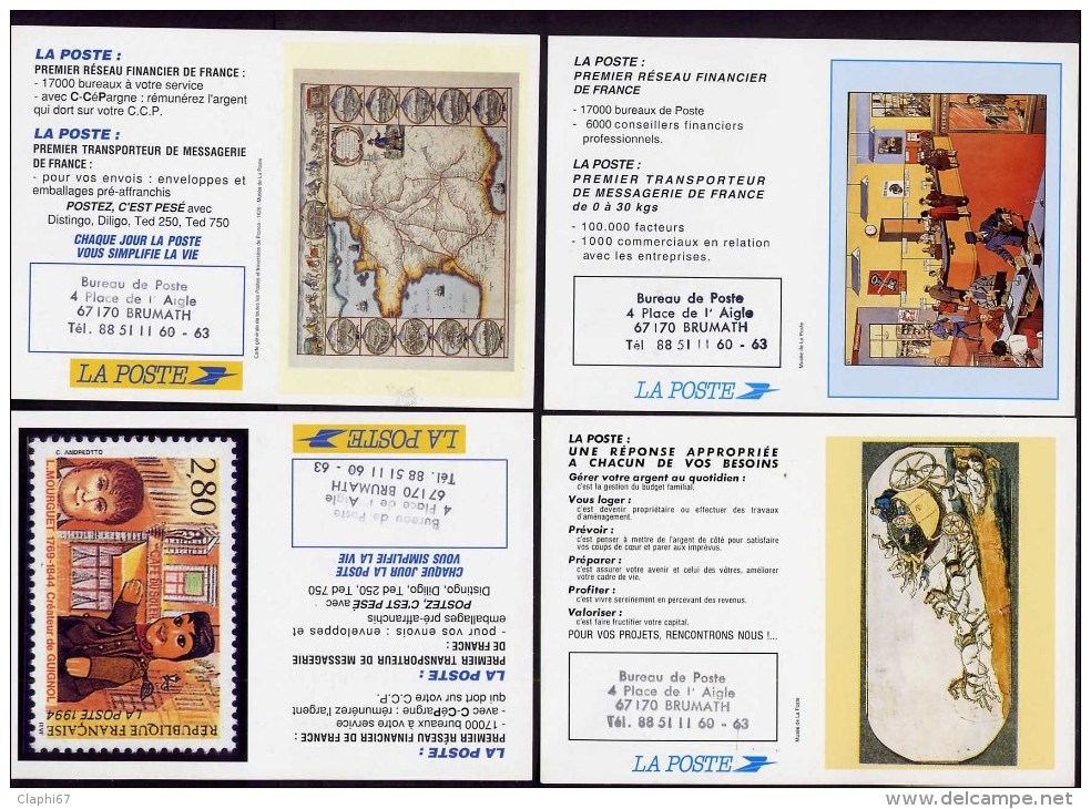 12 Petits Calendriers De La Poste Différents (3scans) 1992 (2) 1993 (3) 1994 (1) 1995 (2) Non Pliés - Petit Format : 1991-00