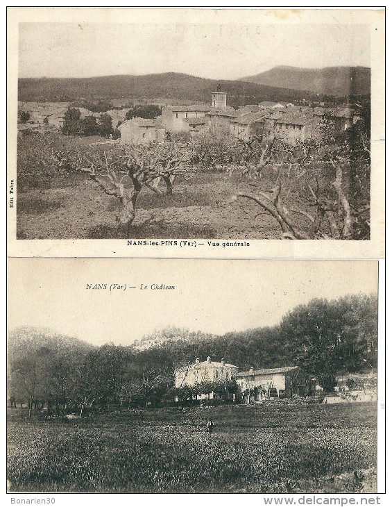 2 CPA 83 NANS LES PINS VUE GENERALE + CHATEAU - Nans-les-Pins