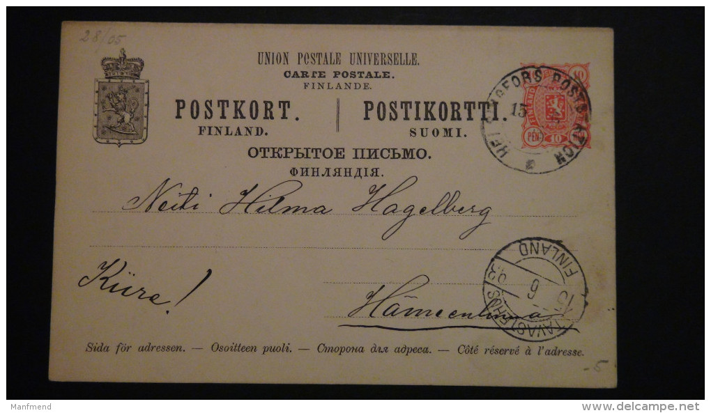 Finland - 1890 - Mi: P 25 O - Postal Stationery - Look Scans - Ganzsachen