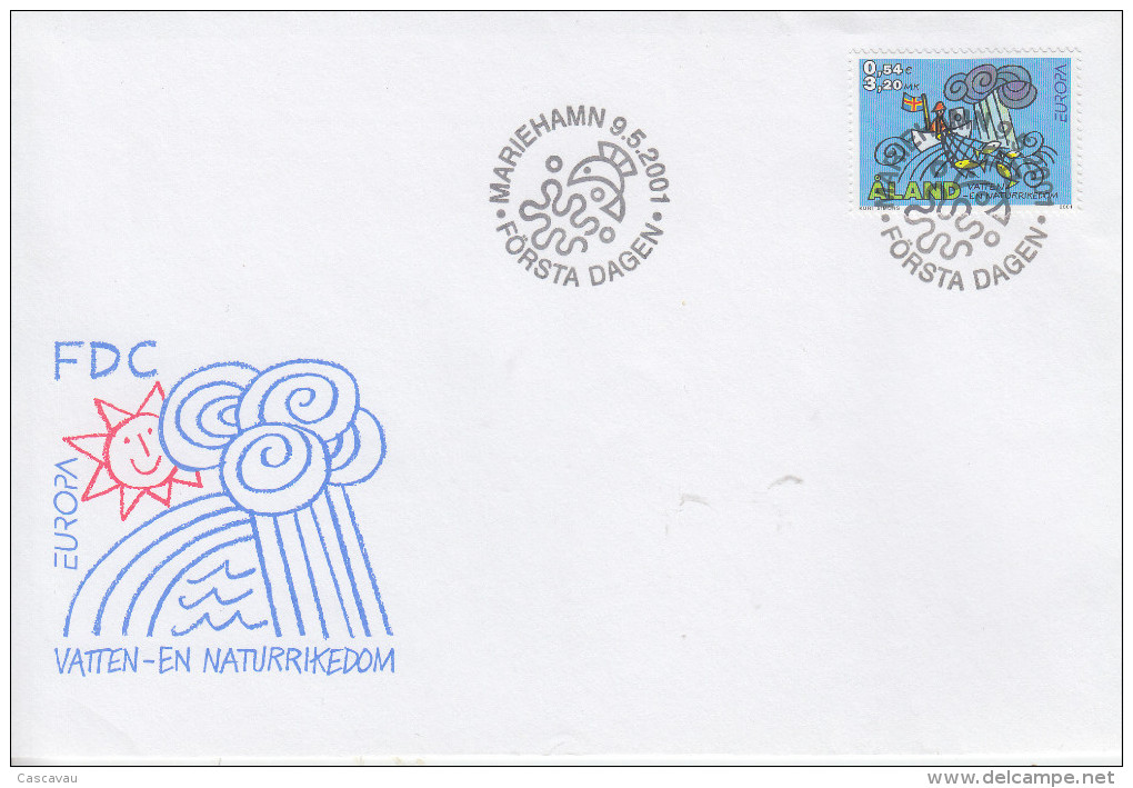 Enveloppe  1er  Jour  EUROPA    FINLANDE  ALAND   2001 - 2001