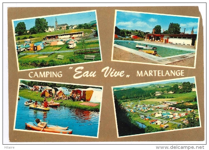 Cpsm Belgique MARTELANGE Camping Eau Vive Vallee De La Sure Ardenne Peche Canotage Natation - Martelange