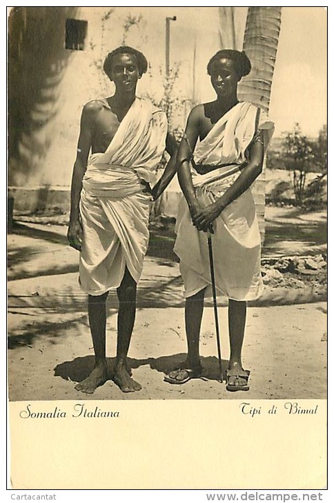 SOMALIA ITALIANA. TIPI DI BIMAL DAL PORTAMENTO ELEGANTE. CARTOLINA NON VIAGGIATA 1937 - Somalie