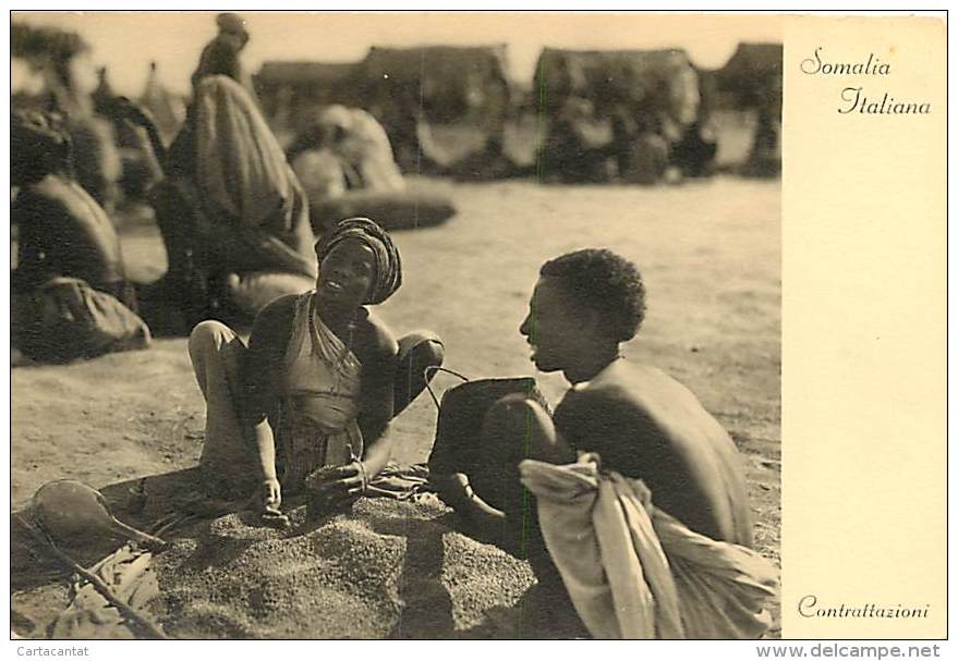 SOMALIA ITALIANA. CONTRATTAZIONI INDIGENE. CARTOLINA NON VIAGGIATA 1937 - Somalie