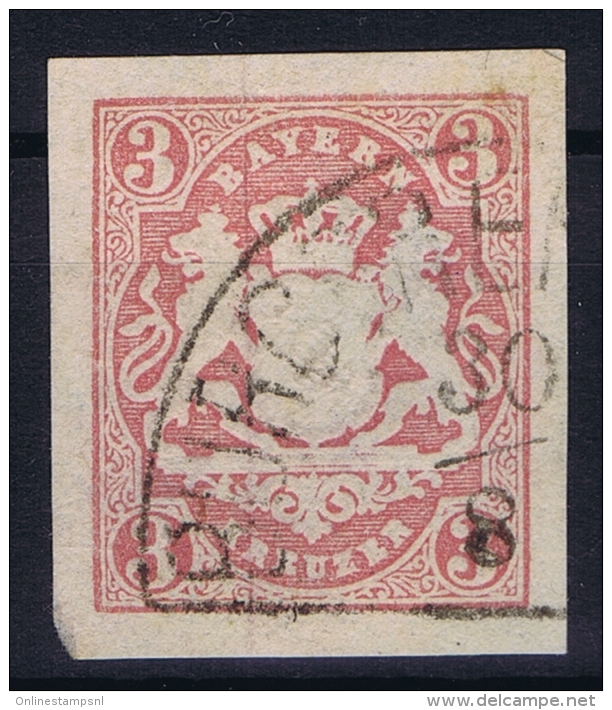 BAYERN:  Mi Nr 15 Yv Nr 16  Used  1867 Halbkreis-Stempel Von Burghausen - Gebraucht