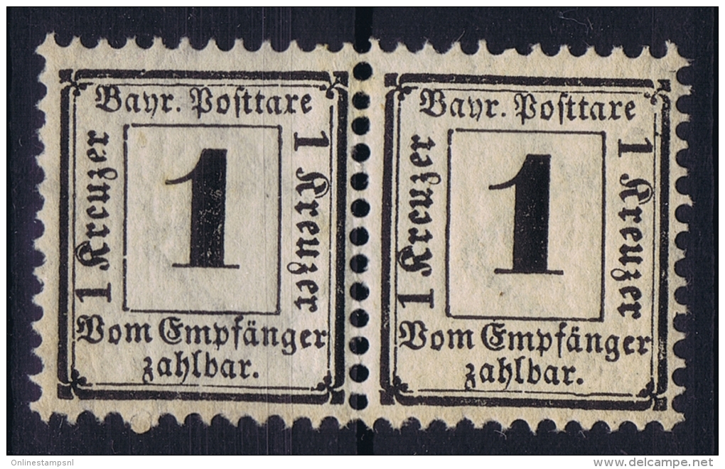 BAYERN:  Mi Taxe Porto Nr 2 Y  MNH/**  Pair - Ungebraucht