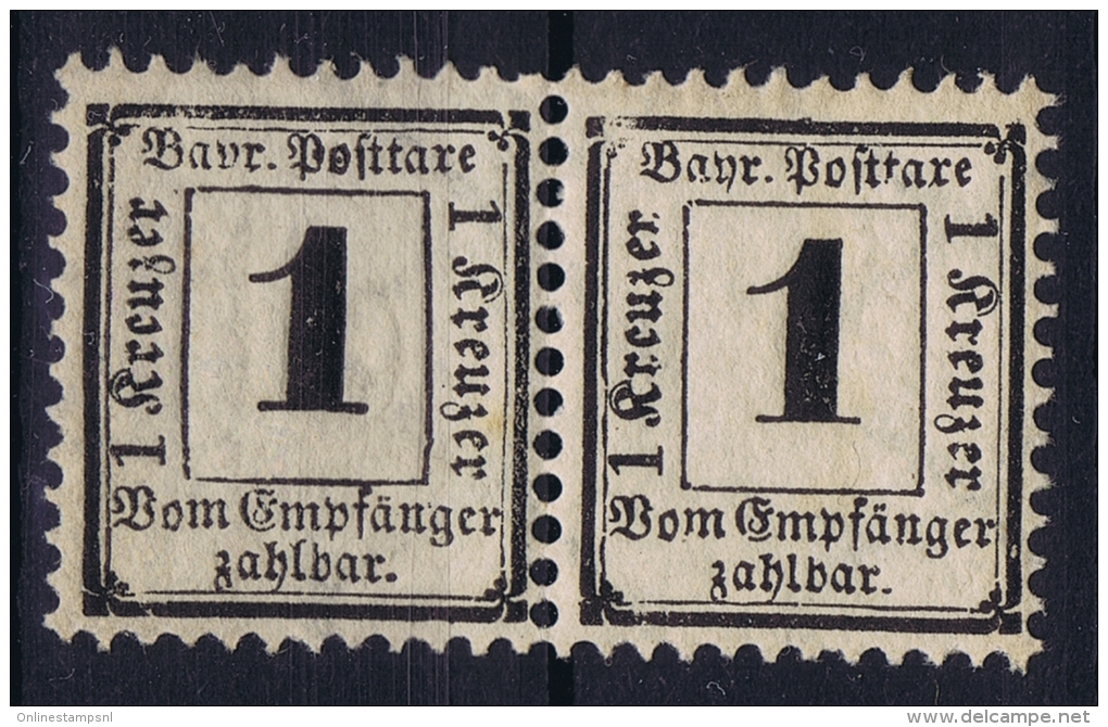 BAYERN:  Mi Taxe Porto Nr 2 Y  MNH/**  Pair - Mint