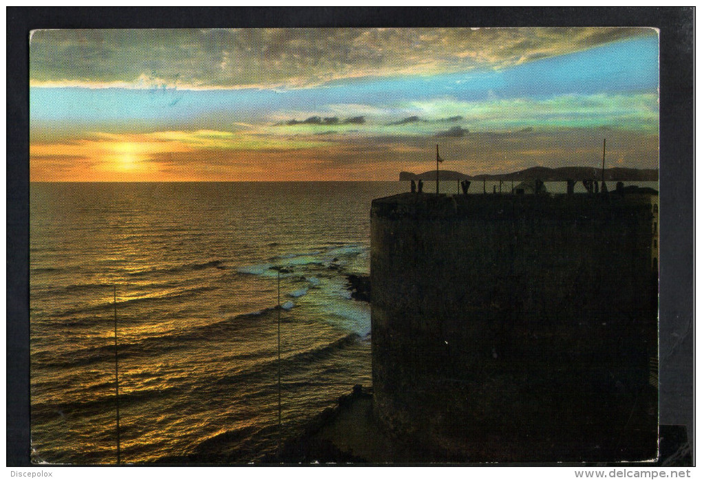 P3973 ALGHERO ( Sassari ) Torre Sulis E Capo Caccia Al Tramonto - Viagigiata 1964 - Coucher, Sunset - Autres & Non Classés