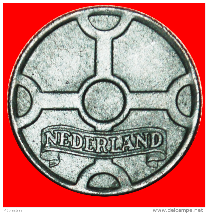* OCCUPATION By GERMANY CROSS (1941-1944): NETHERLANDS ★ 1 CENT 1943! ERROR! LOW START&#9733;NO RESERVE! - 1 Centavos
