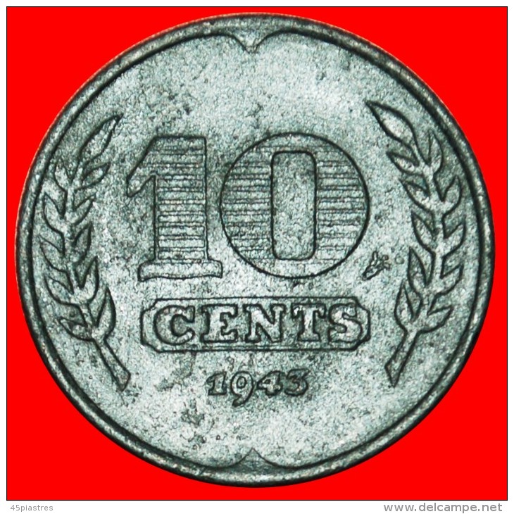 * OCCUPATION By GERMANY TULIPS (1941-1943): NETHERLANDS ★ 10 CENTS 1943! ERROR! LOW START&#9733;NO RESERVE! - 10 Cent