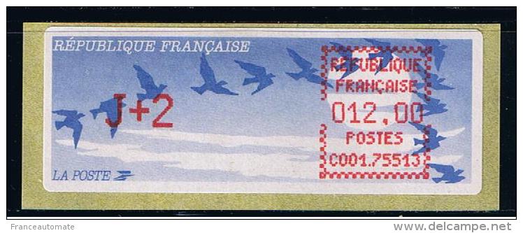 ATM, LSA, CROUZET, PAPIER JUBERT, J+2  12.00, BUREAU DE PARIS ITALIE, C001 75513. - 1990 « Oiseaux De Jubert »