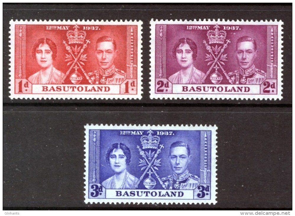BASUTOLAND - 1937 GVI CORONATION SET (3V) SG 15-17 FINE MNH ** - 1933-1964 Crown Colony