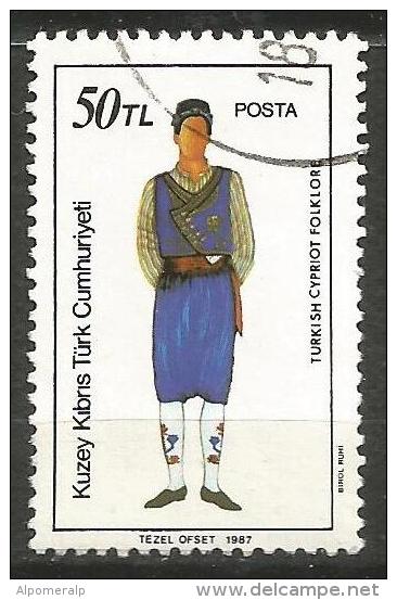 Turkish Cyprus  1987 - Mi. 208 O, Man Standing | Folk Clothing - Oblitérés