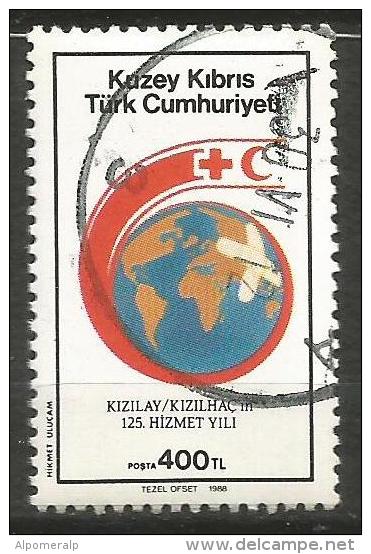 Turkish Cyprus 1988 - Mi. 238 O, Red Cross And Red Crescent | Globe / Earth | Band-aid | Healthcare - Oblitérés
