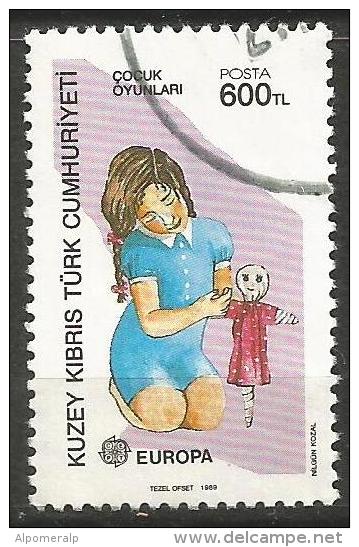 Turkish Cyprus 1989 - Mi. 249A O, Girl Playing With Doll | C.E.P.T. / Europe | Children | Children's Play - Used Stamps