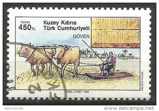 Turkish Cyprus 1989 - Mi. 269 O, Threshing Device | Agriculture | Ox - Used Stamps