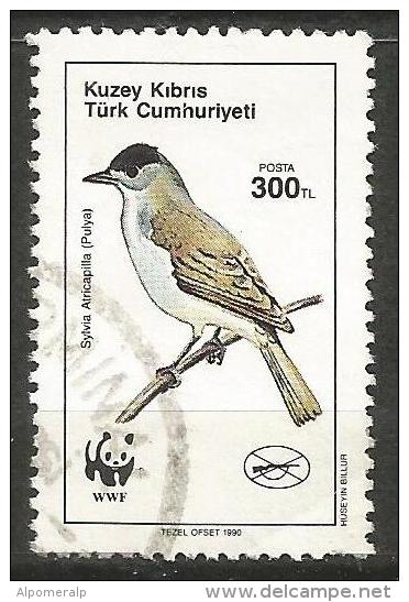 Turkish Cyprus 1990 - Mi. 276 O, Eurasian Blackcap (Sylvia Atricapilla) | Animals (Fauna) | Birds | WWF | Wildlife - Oblitérés